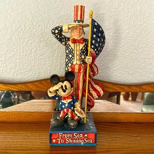 JIM SHORES Mickey Mouse and Uncle Sam Saluting, “From Sea To Shining Sea”